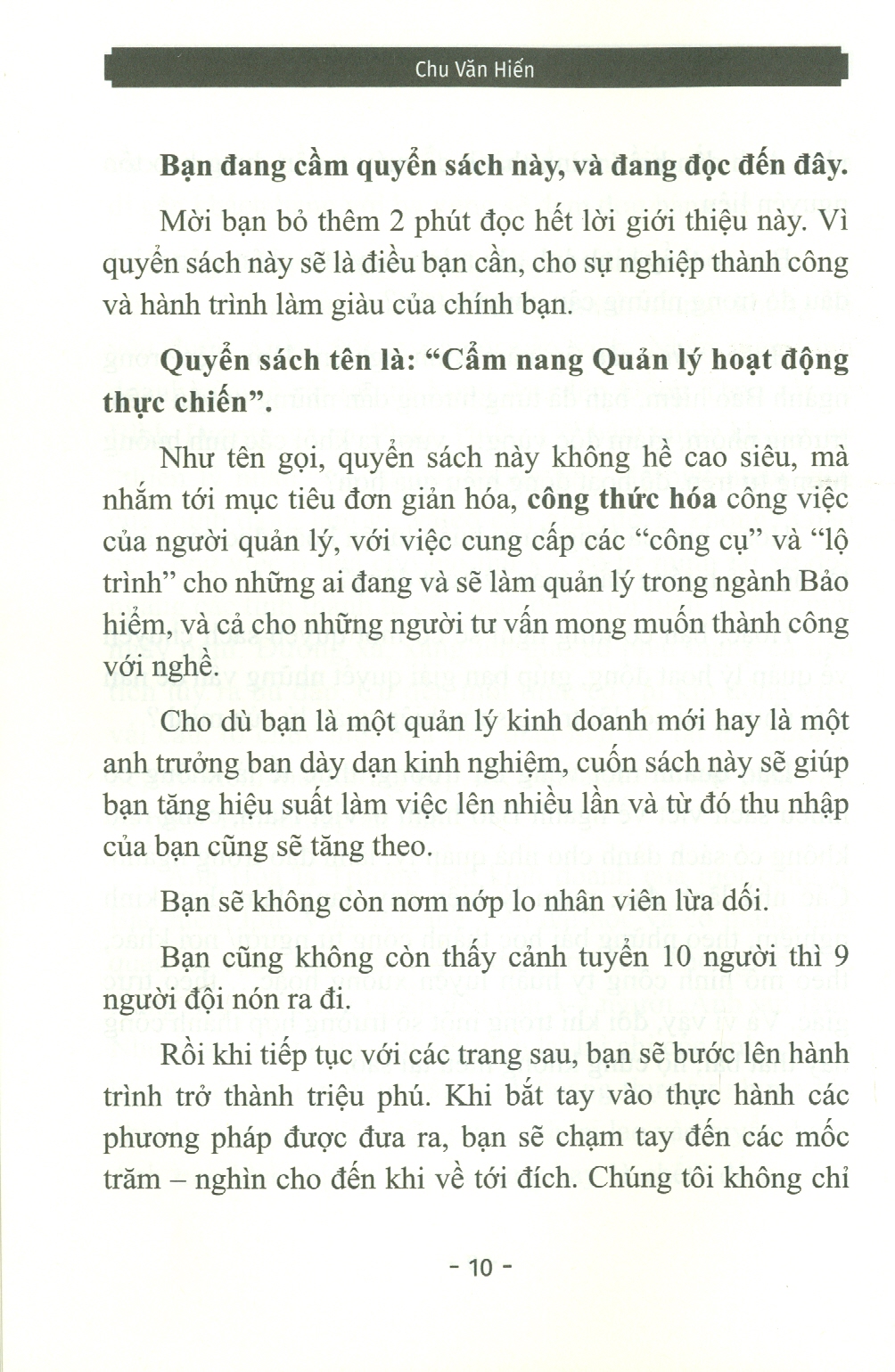 Cẩm Nang Quản Lý Hoạt Động Thực Chiến - Chu Văn Hiến -