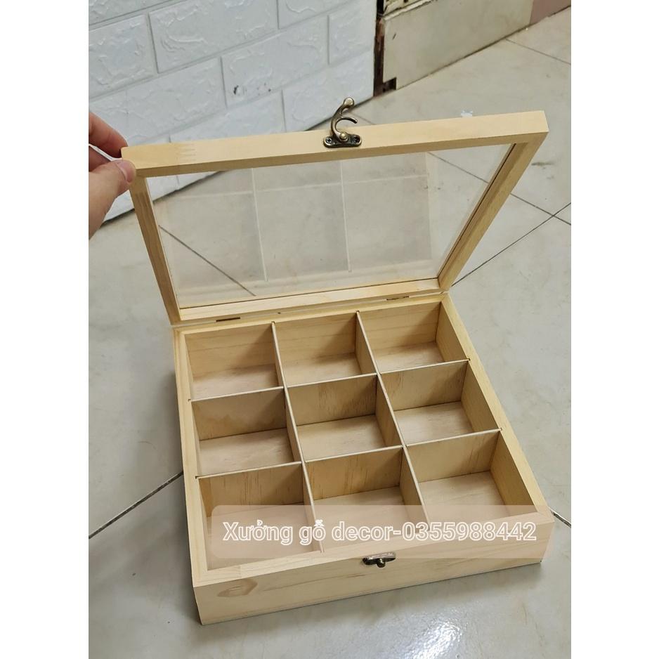 Hộp đựng trang sức chia ngăn bằng gỗ, hộp gỗ quà tặng,Woody Box