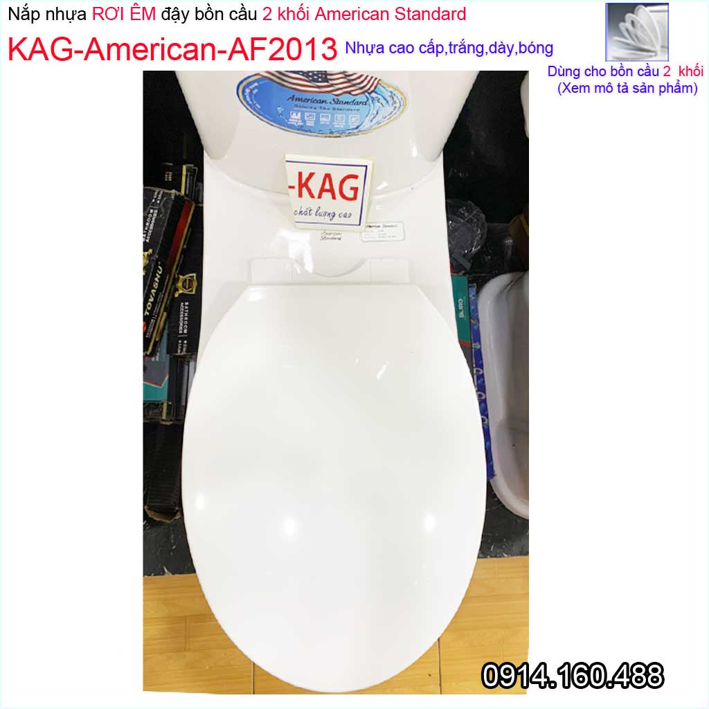 Nắp đậy cho bồn cầu rơi êm KAG-AF2013, nắp hơi bàn cầu VF3013-VF4013 nhựa trắng bóng dày đẹp