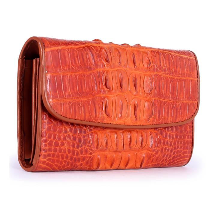 HC3201-02-03-07 - Bóp nữ da Huy Hoàng 3 gấp gai màu vàng bò, đen, nâu đỏ, nâu đất