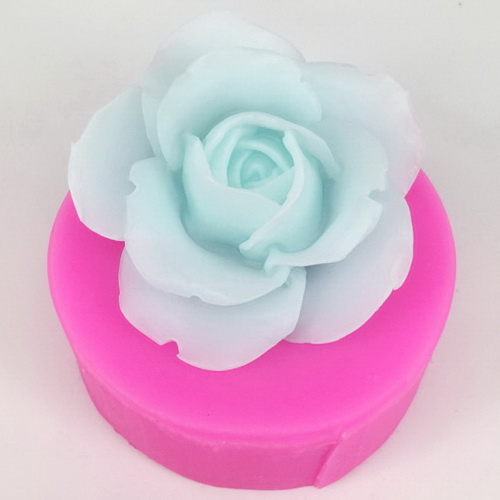 Khuôn rau câu silicon hoa hồng cánh mỏng xòe tròn