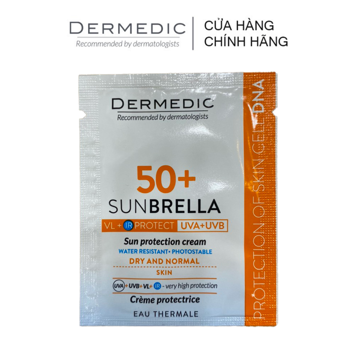 [QUÀ TẶNG] Sachet Kem Chống Nắng Cho Da Khô Sunbrella Spf 50+ Sun Protection Cream Dry And Normal Skin 1.5 G