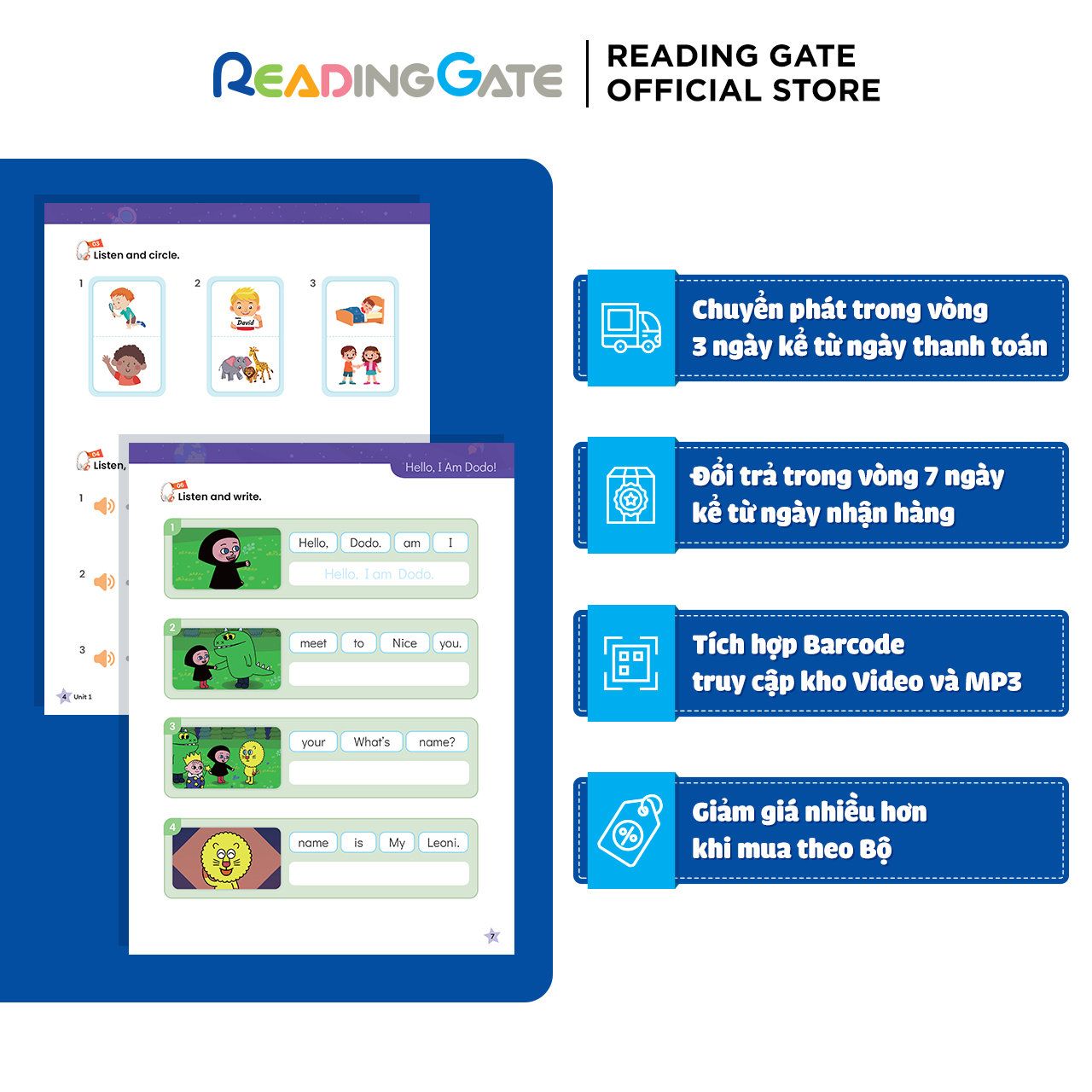 Combo 3 Quyển Sách DODO ABC WORKBOOK - SIGHT WORDS SET READING GATE Cho Bé Từ 5 Đến 8 Tuổi Học Từ Vựng Tiếng Anh