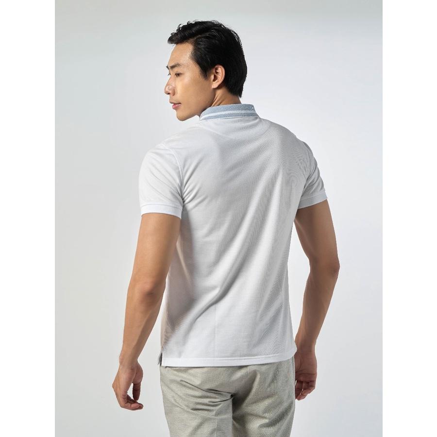 OWEN - Áo Polo nam Owen màu trắng cổ xanh 231343 - Áo thun nam ngắn tay có cổ