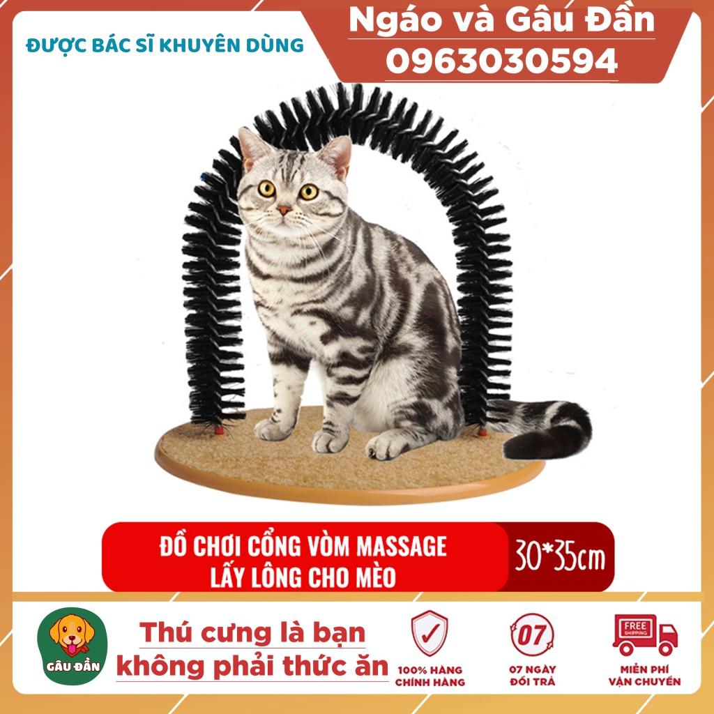 Đồ chơi cổng vòm massage tự động lấy lông chết cho mèo Ngáo Và Gâu Đần