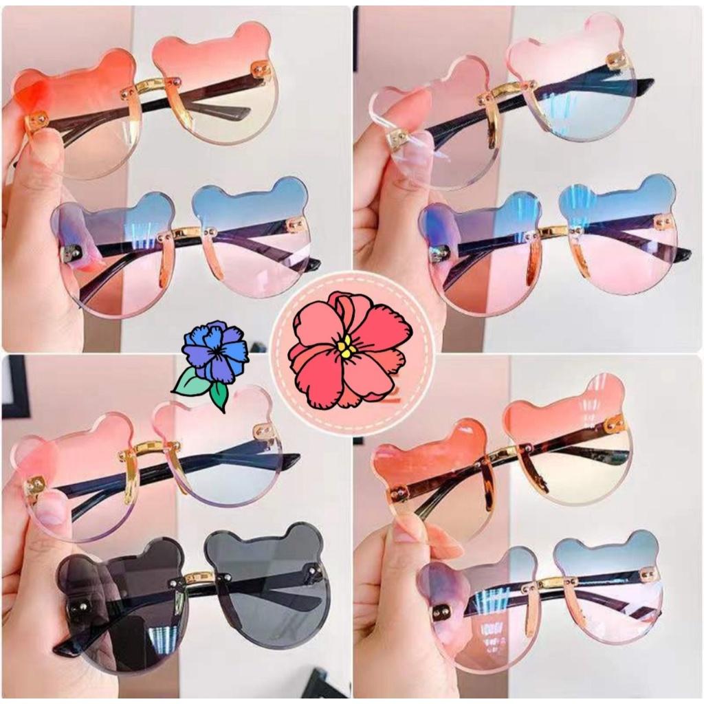Kính Mát Hình Tai Gấu Dễ Thương Chống Tia Uv Bảo Vệ Mắt Cho Bé