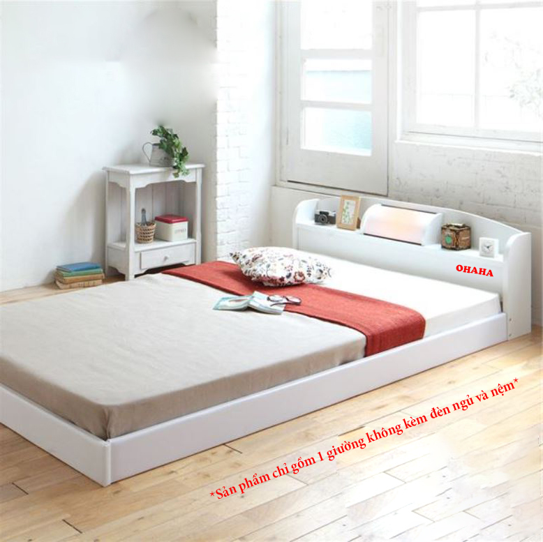 GIƯỜNG NGỦ CAO CẤP HMR LÕI XANH CHỐNG ẨM OHAHA JAPANESE STYLE - WHITE BED