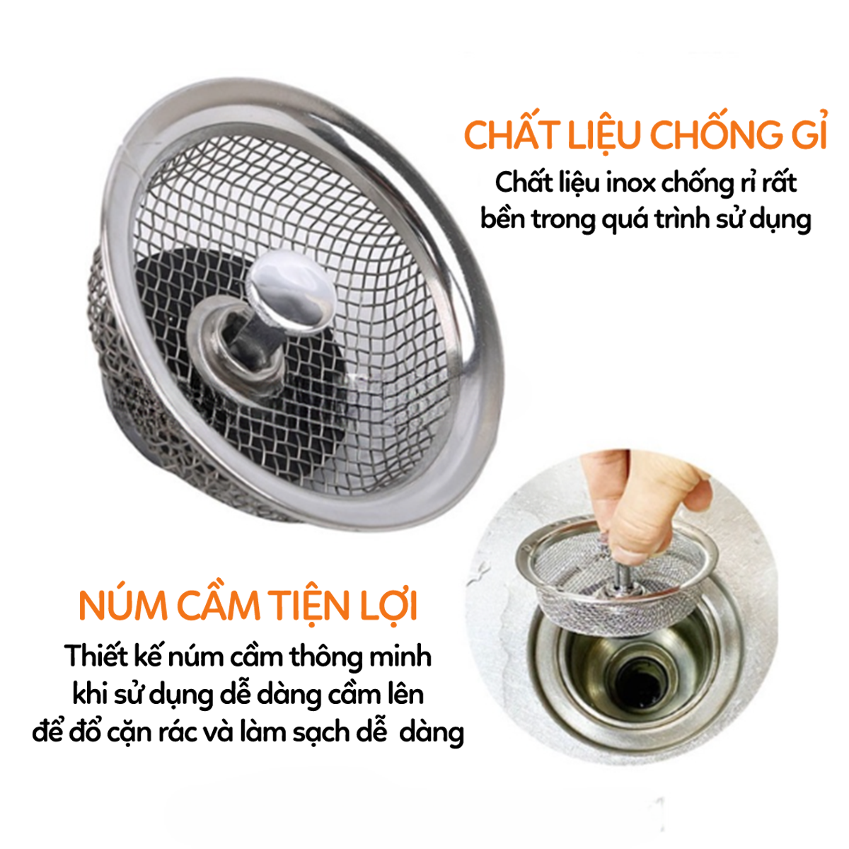 Nắp giỏ lọc rác nắp đậy bồn rửa chén giá tốt thoát nước nhanh, rọ lọc rác bồn rửa bát