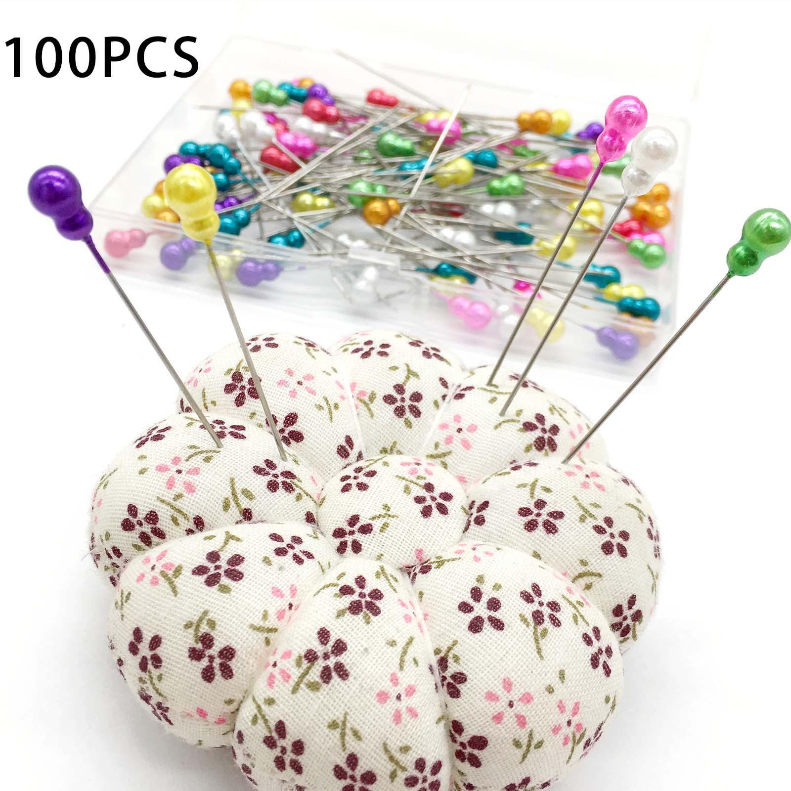 100pcs Decorative Pearl Head Pin Straight Sewing Pin for Corsage Dressmaking