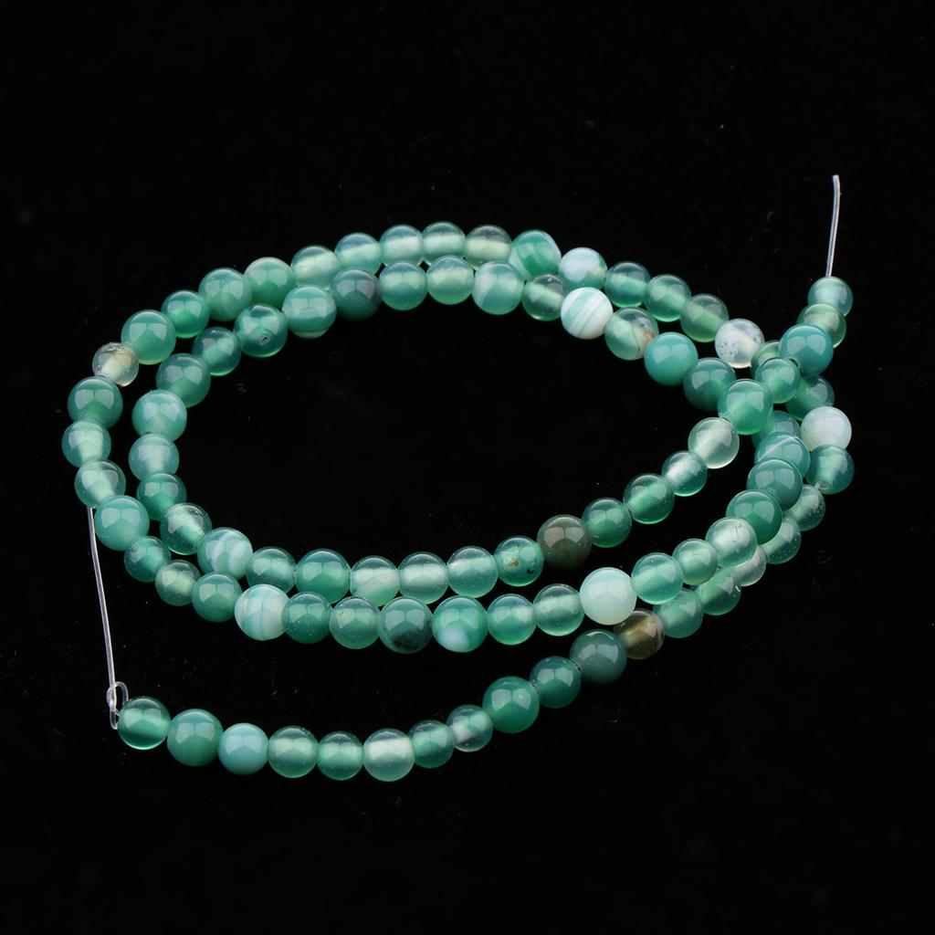 1 Strand Loose Beads Round Natural Stone Agate Beads DIY Crafts 4mm