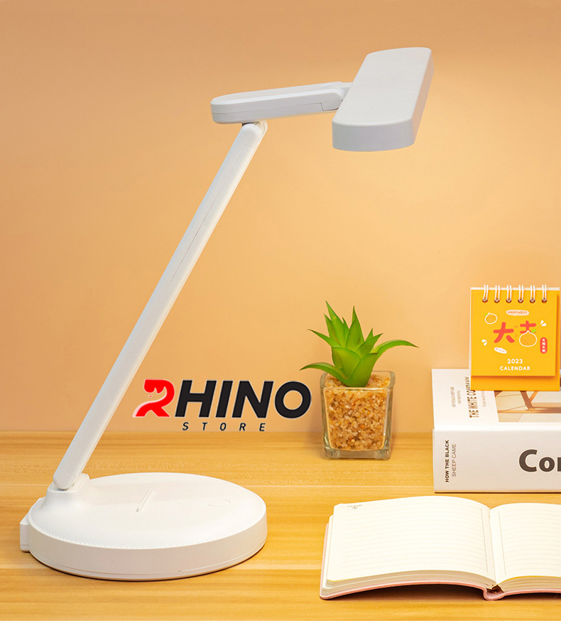 Đèn học LED 3 ánh sáng bảo vệ mắt chống cận cảm ứng Rhino L202, tích điện đa năng làm việc, để bàn học