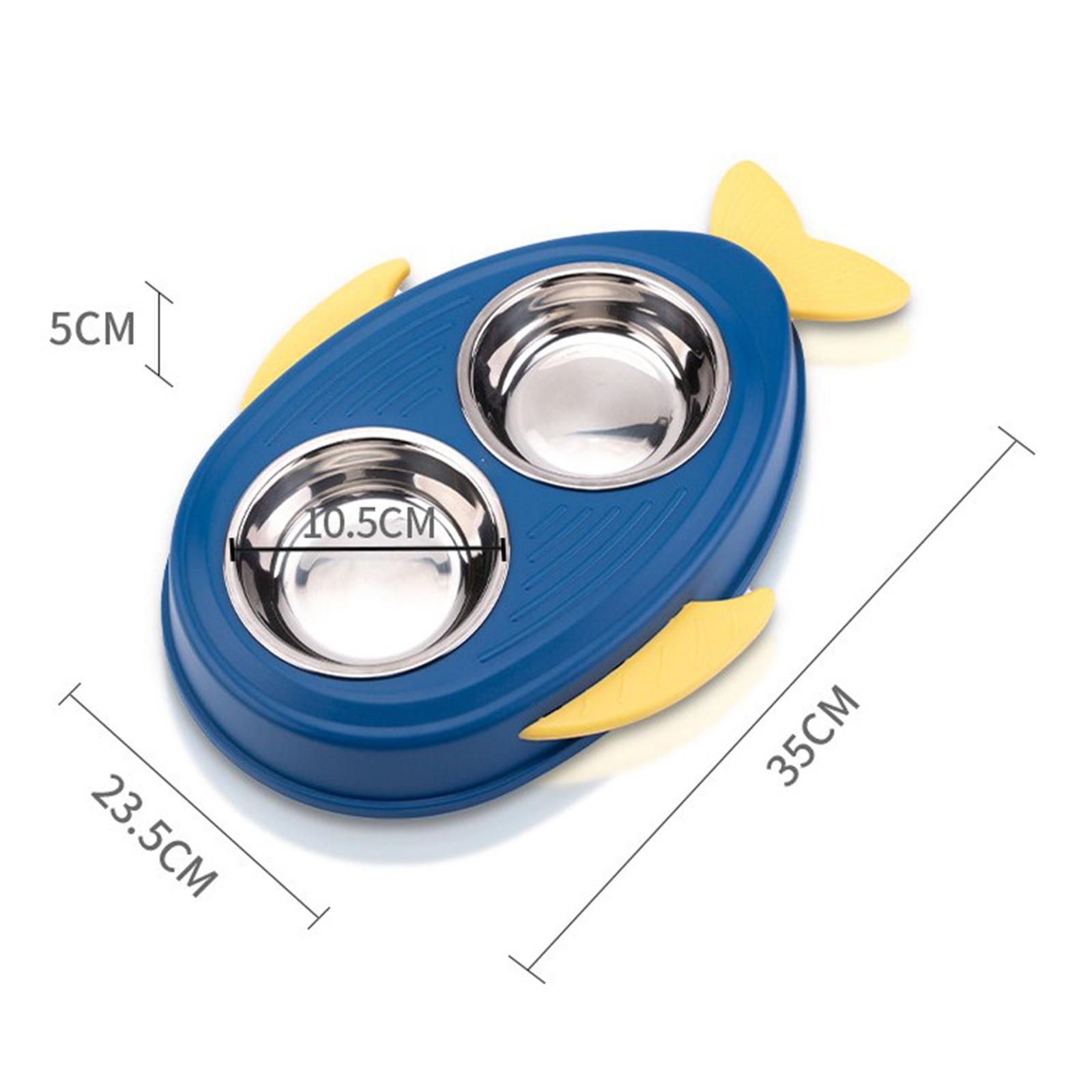 Water and Food Bowls Pet Feeder Waterer Dispenser Blue