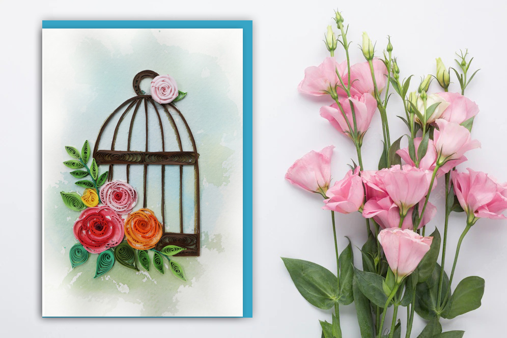 Thiệp Sinh Nhật, Chúc Mừng, Tình Yêu, Cám Ơn - 12x17cm - Thiệp Giấy Xoắn Handmade