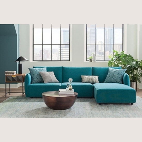 Ghế Sofa Góc L Corner Arni Blue Nhung SFG17