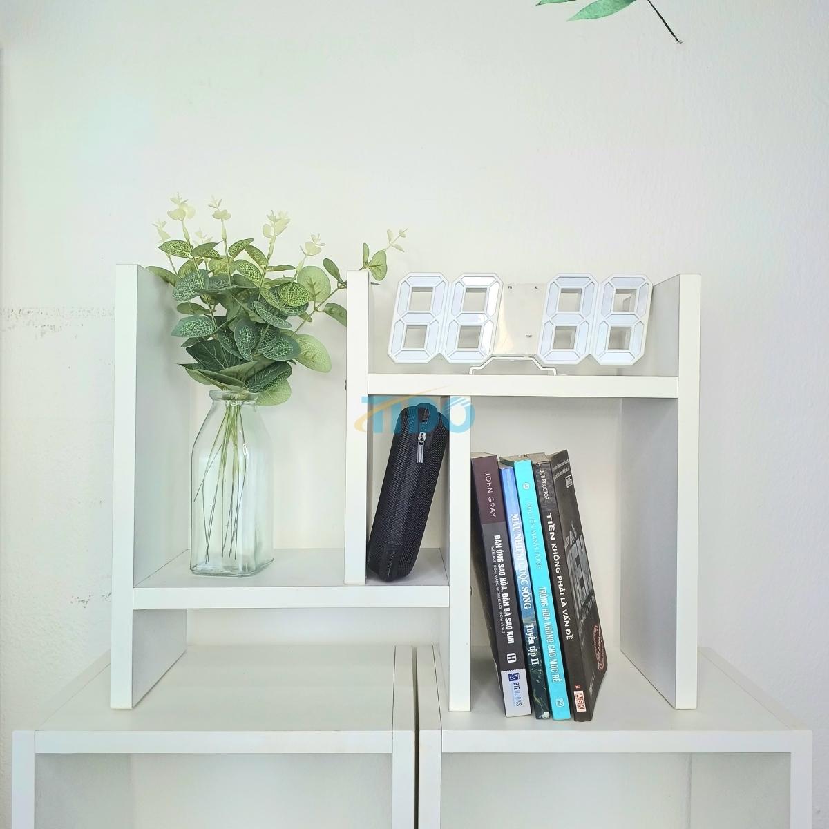 Kệ sách gỗ để bàn TIDO kệ đựng đồ thiết kế lắp ghép hiện đại chất liệu MDF phủ melamine cao cấp