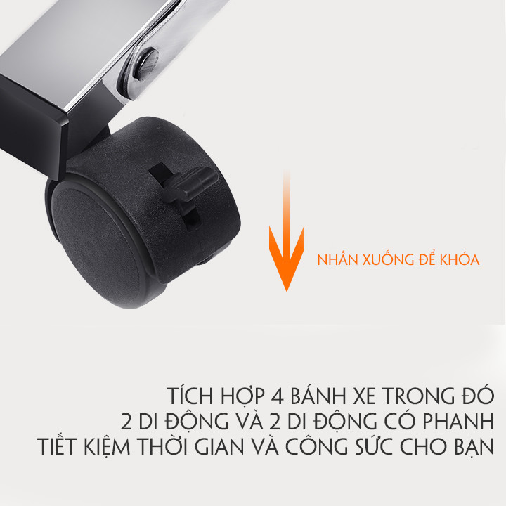 Giàn Phơi Quần Áo Thông Minh. Có Bánh Xe - Tùy Chỉnh Độ Dài Linh Hoạt - KT 1m2 x 2m