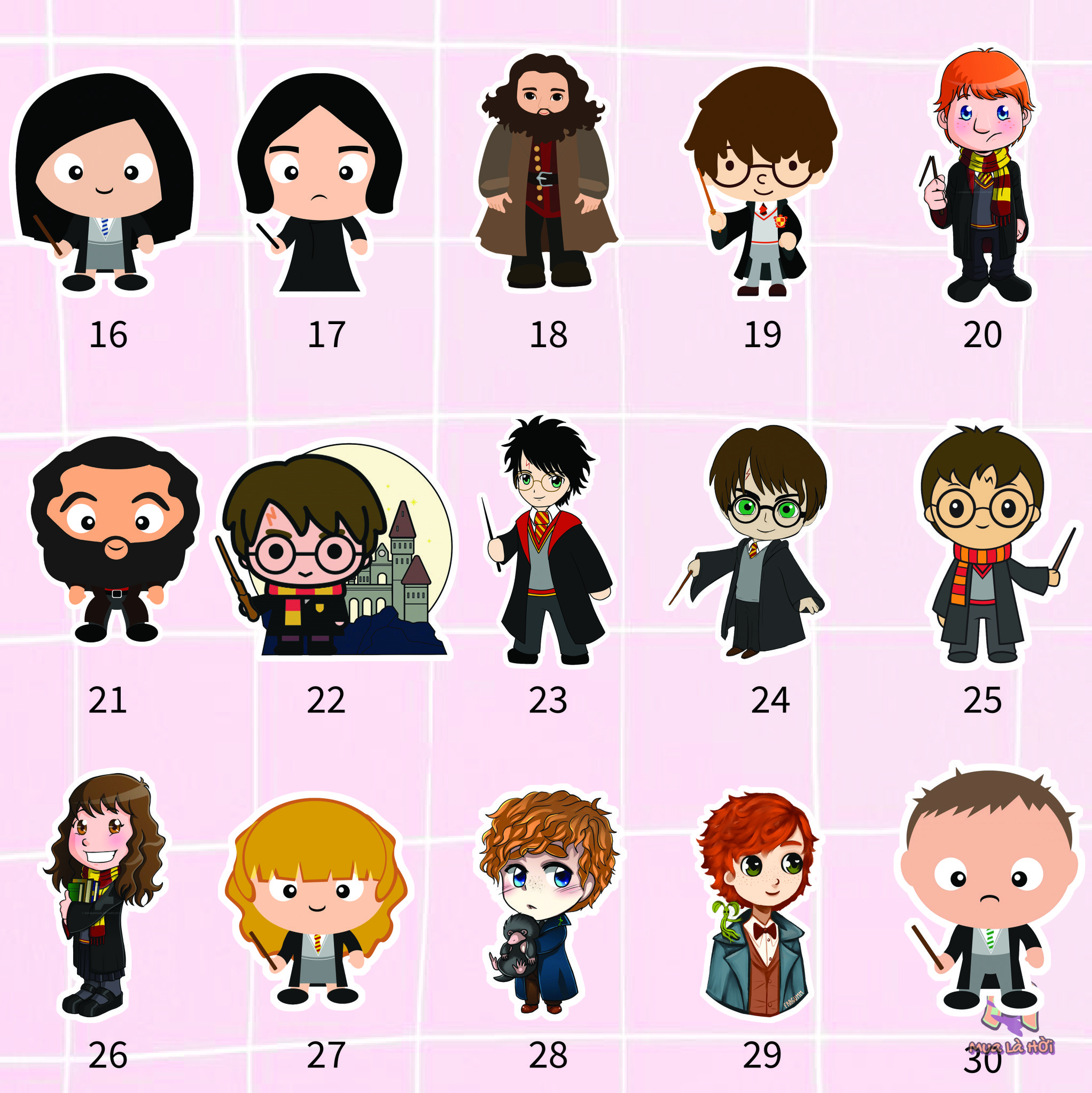 Miếng dán Stickers chủ đề Harry Potter