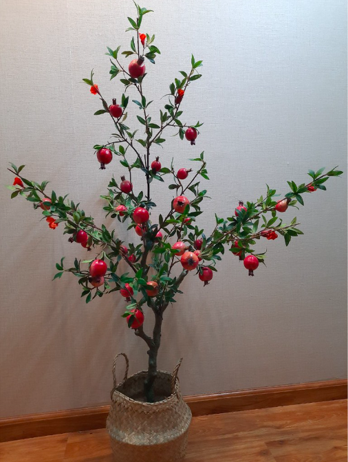 Cây lựu giả - cao 140cm - Cây giả, hoa lụa Decor trang trí nhà cửa