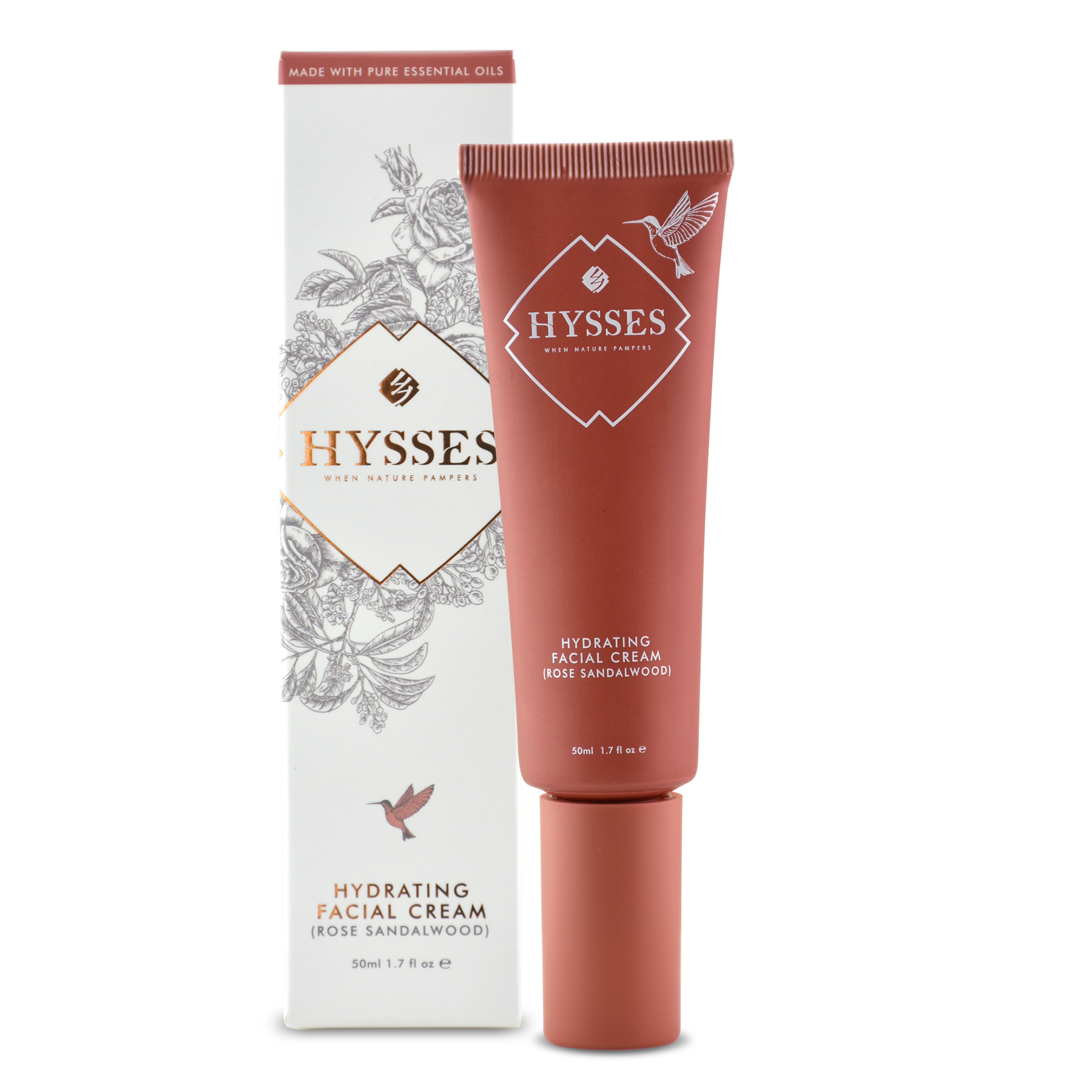 Kem Dưỡng Da Cao Cấp Hysses Hydrating Facial Cream Dưỡng Ẩm Chuyên Sâu, Hỗ Trợ Tình Trạng Viêm, Kích Ứng & Chàm, Làm Sạch Mụn Với Tinh Dầu Gỗ Đàn Hương - Hoa Hồng Hữu Cơ Tự Nhiên