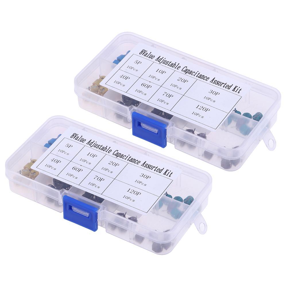 Trimmer Capacitors Assorted Box Kit 8 Values X 20 Piece