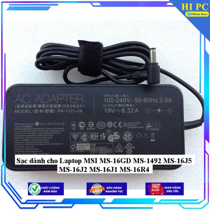 Sạc dành cho Laptop MSI MS-16GD MS-1492 MS-16J5 MS-16J2 MS-16J1 MS-16R4 - Kèm Dây nguồn - Hàng Nhập Khẩu