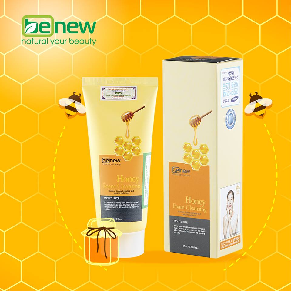 Sữa rửa mặt mật ong Benew Honey Foam cleansing Hàn Quốc 100ml