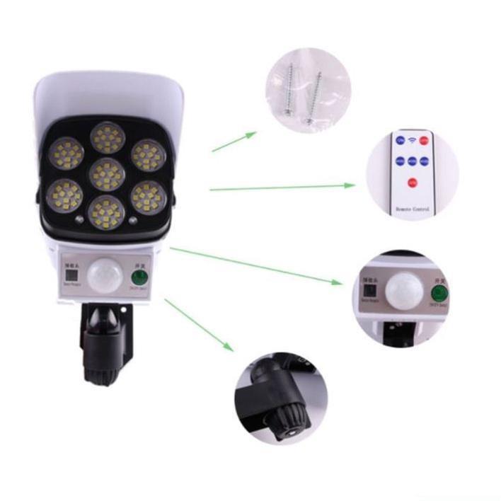 [FreeShip+BH 2năm+quà 5k] Đèn led Năng Lượng Mặt Trời giả camera chống trộm EB07 SolaZ không tốn điện, tự động chiếu sáng ban đêm