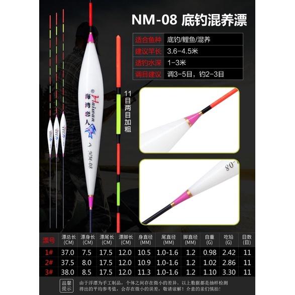 Phao câu cá nano, câu đơn câu đài màu trắng họa tiết hồng câu cá nhạy, có đủ thông số mã NM