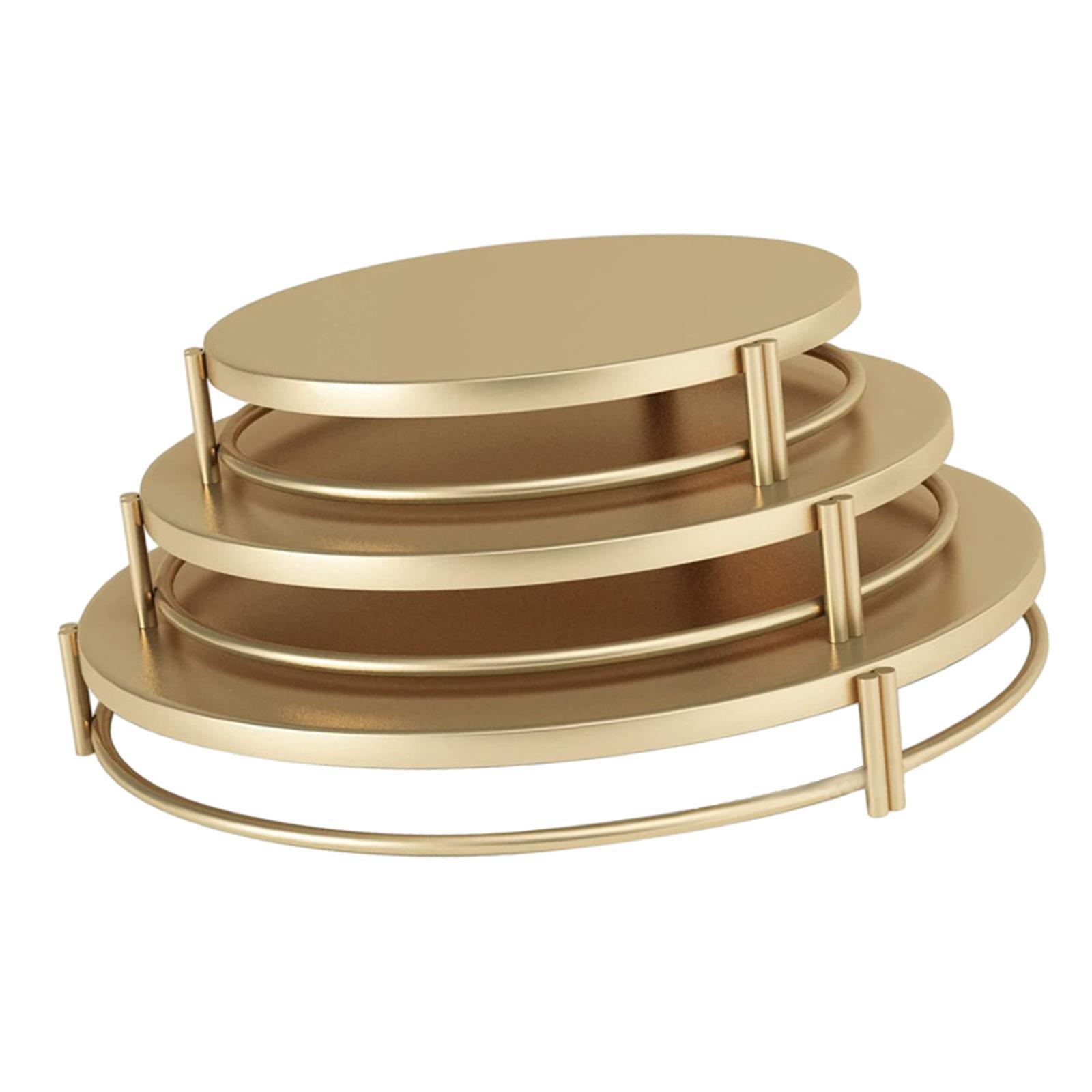 3x Cake Stands Set Candy Display Iron Round Simple Dessert Tray Dessert Storage Cake Plate for Event Countertop Birthday Kitchen Decoration