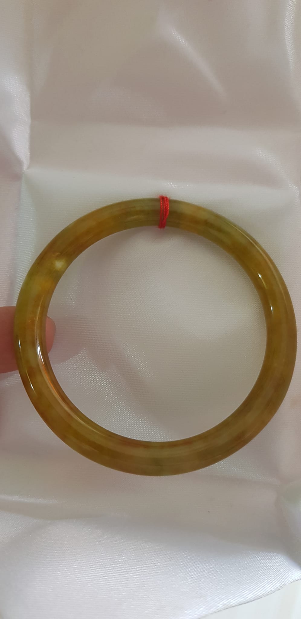 Vòng tay nữ đá Cẩm thạch Vàng Xanh Chanh nhẹ nhàng mới bóng đẹp lạ Ni 53mm x cọng 7mm Nữ 50kg - 55kg đeo món quà ý nghĩa dành cho các chị em ạ