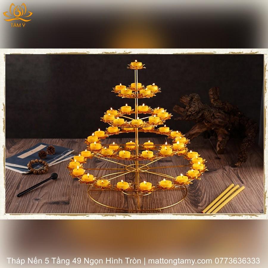 Tháp Nến 5 Tầng 49 Ngọn Hình Tròn