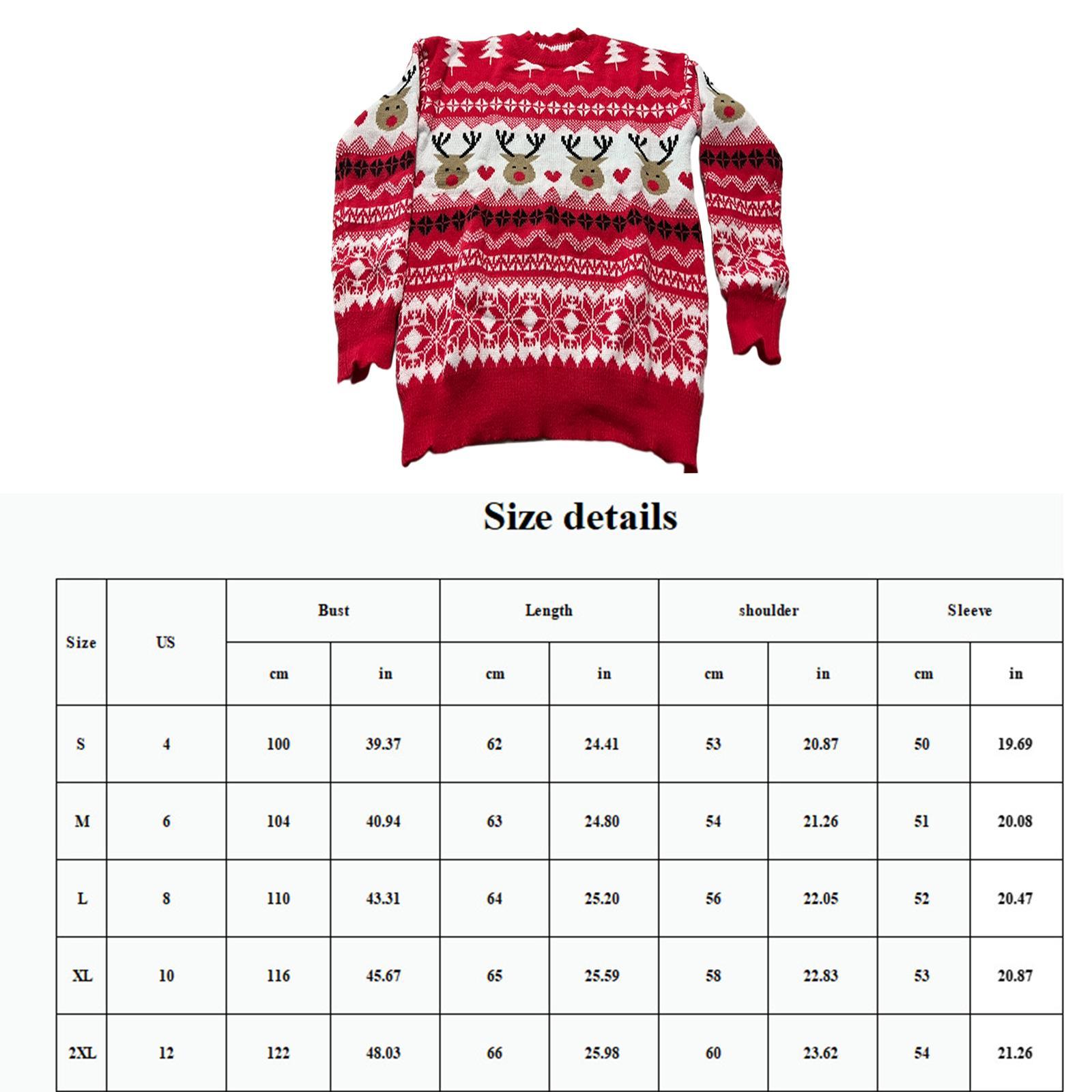 Christmas Sweater Round Neck Tops Pullover Top for Christmas