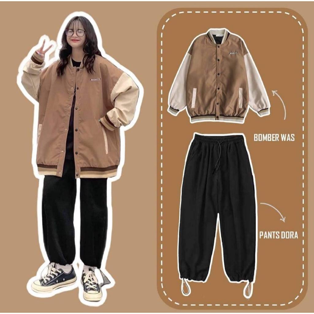 Áo Khoác Dù BOMBER WAS Form Rộng Tay Dài Ulzzang Unisex