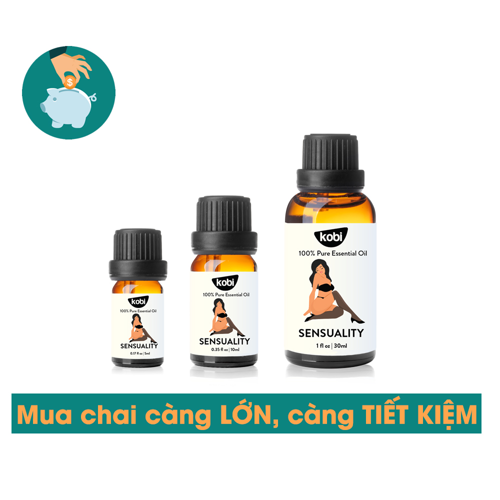 Tinh Dầu Kobi Sensuality - Tinh Dầu Thiên Nhiên Nguyên Chất Giúp Giảm Lãnh Cảm, Tăng Hưng Phấn, Thích Hợp Dùng Với Đèn Xông, Máy Khuếch Tán Và Máy Xông Tinh Dầu