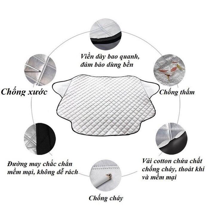 Bạt che nắng kính lái ô tô , tấm che nắng mưa tráng nhôm 3 lớp chống nóng cách nhiệt cao cấp cho ô tô
