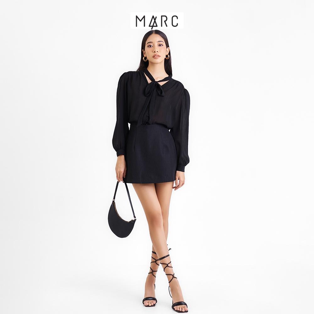 Áo kiểu sơ mi nữ MARC FASHION tay dài cổ tim cột nơ FANT092622