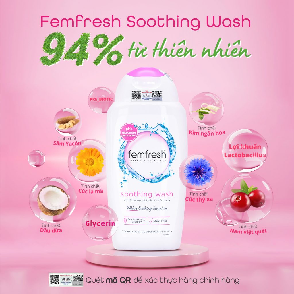 Dung Dịch Vệ Sinh Phụ Nữ Cao Cấp Hỗ Trợ Viêm Nhiễm Femfresh Soothing Wash 250ml - JESS SHOP COSMETICS