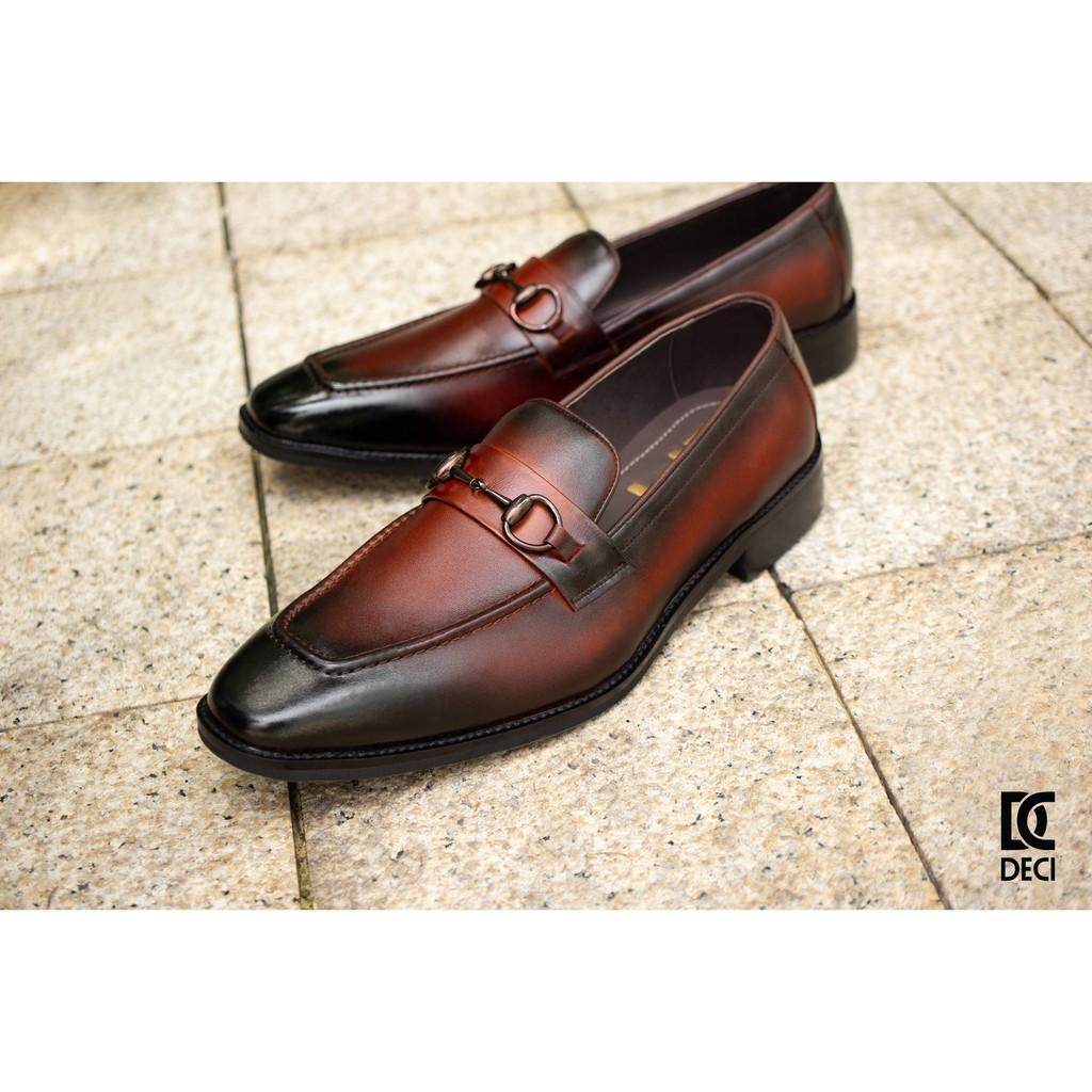 Giày da nam công sở DECI Loafer màu nâu Brogue_08