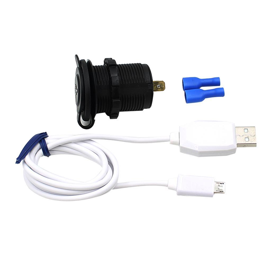 Motorcycle Waterproof Cigarette Lighter With USB Phone Charger LED Voltmeter