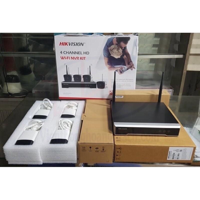 Trọn bộ kiss wifi NK42W0 Hikvision bao gồm 1 đầu thu + 4 mắt thân WIFI + HDD 500gb - Hàng Chính Hãng