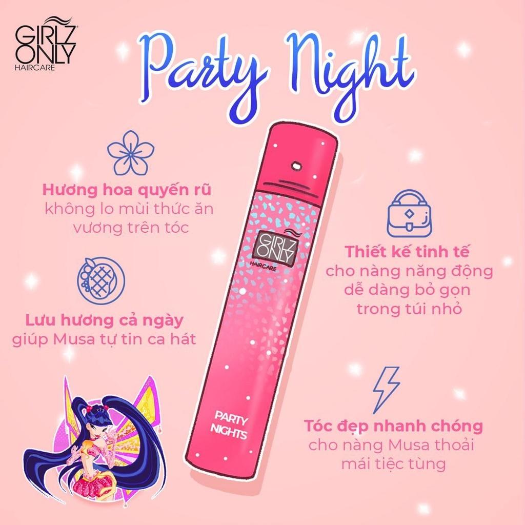 Dầu Gội Khô Girlz Only Dry Shampoo Party Nights Sạch Dầu Và Bồng Bềnh Ngay Lập Tức (Hồng) 100ml