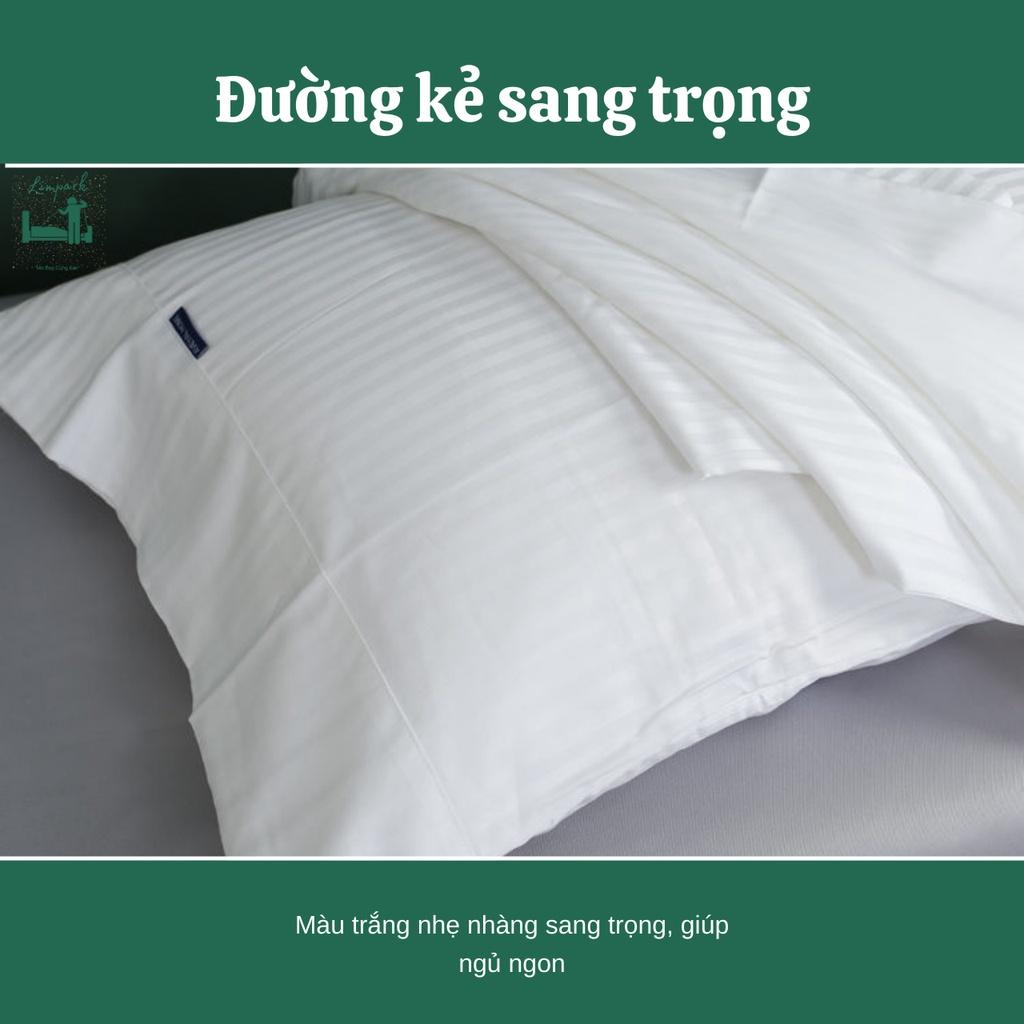 Vỏ gối cao cấp-Sọc 3cm- Cotton 100% - Tiêu chuẩn khách sạn 5 sao - Chất liệu mát mẻ mịn màng