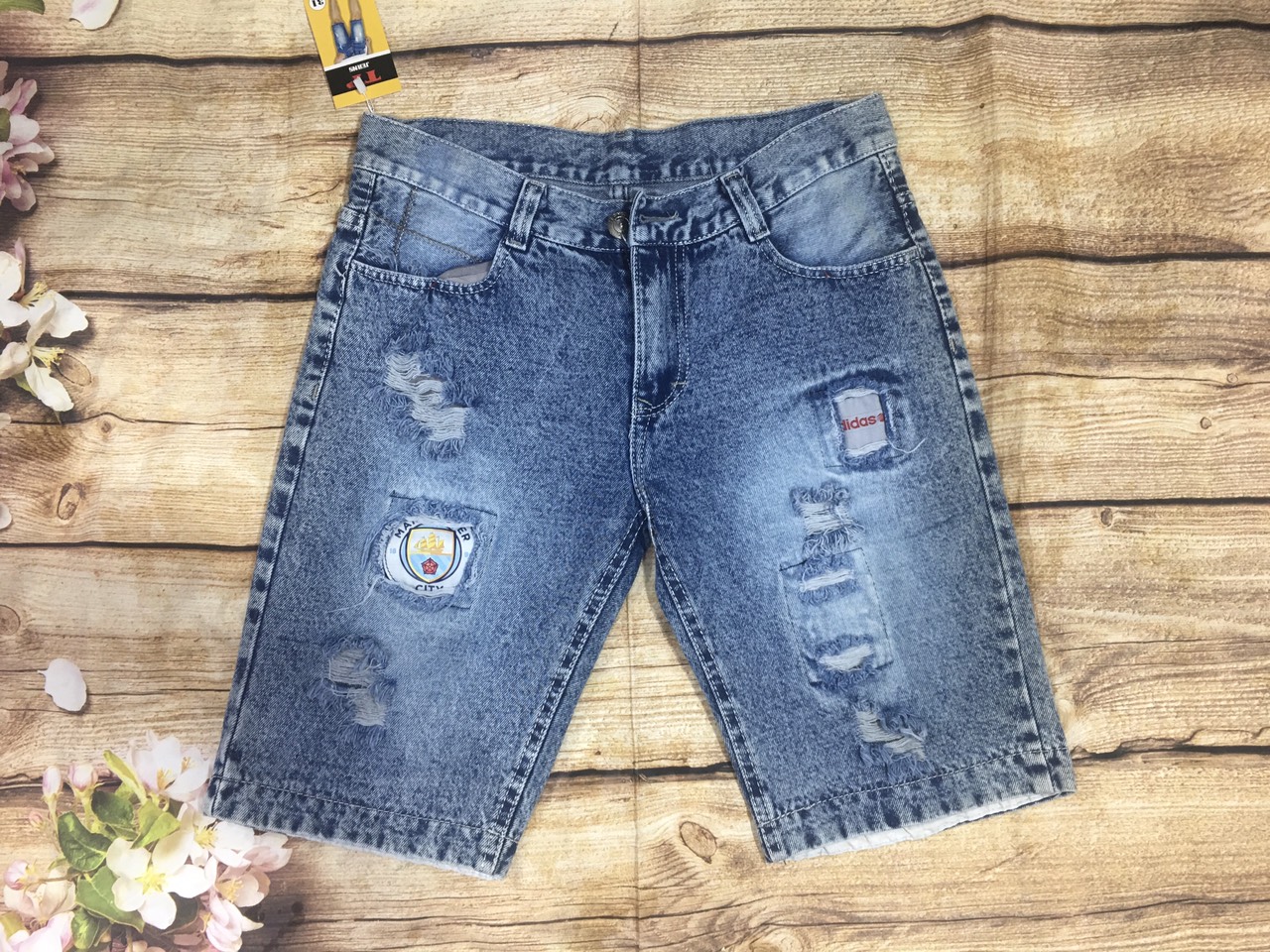 quần short jean nam mẫu mới rách phối