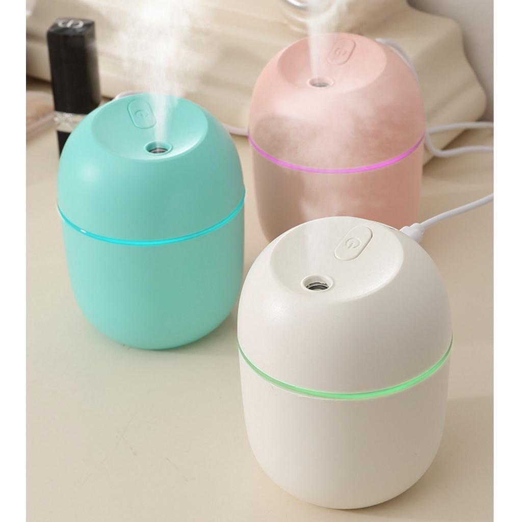 Máy khuếch tán tinh dầu phun sương mini 220m:l tạo ẩm toả hương thơm có đèn dùng cho phòng ngủ và trong xe hơi khử mùi