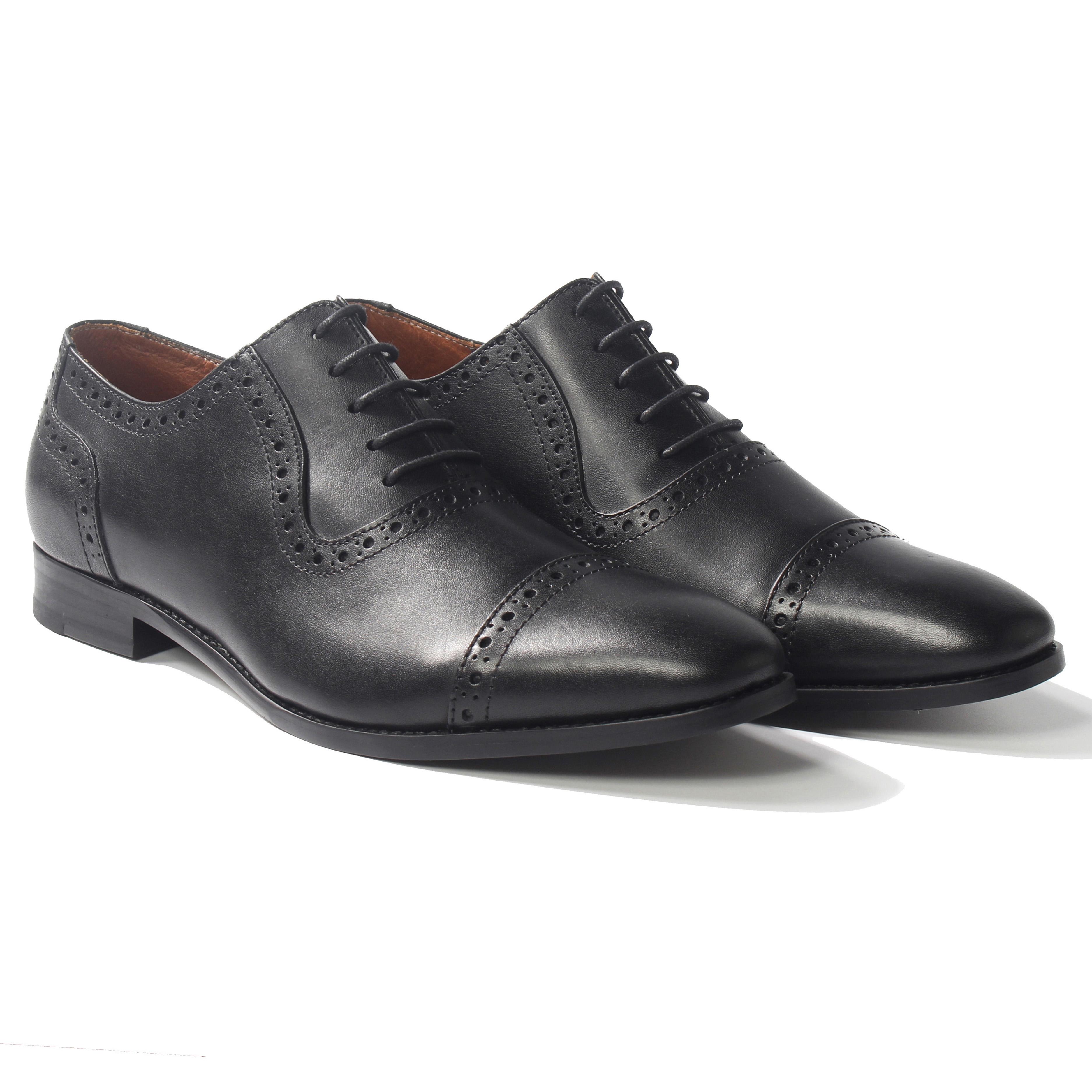 Giày Tây Nam Công Sở Banuli Da Bê Italian Dây Buộc Cap Toe Oxford H1CO3 (Da Veg Itali Mềm Dẻo, Đế Siêu nhẹ, Bảo Hành Trọn Đời)
