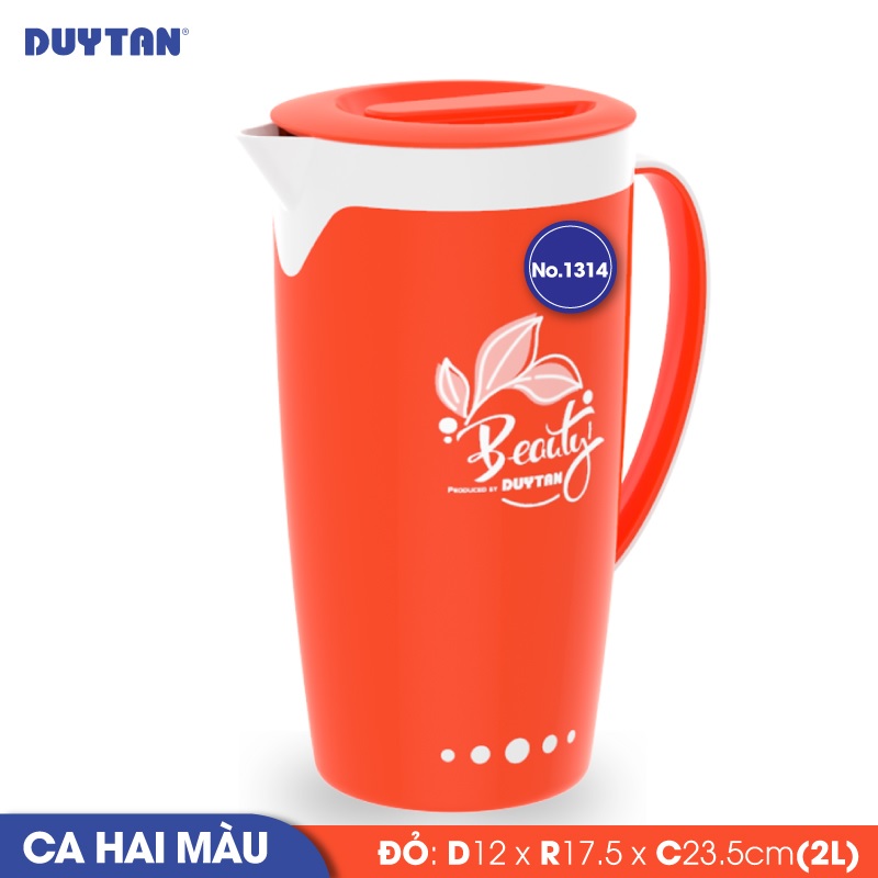 Ca quai 2 màu nhựa Duy Tân 2 lít (12 x 17.5 x 23.5 cm) - 15072 - Giao màu ngẫu nhiên - Hàng chính hãng