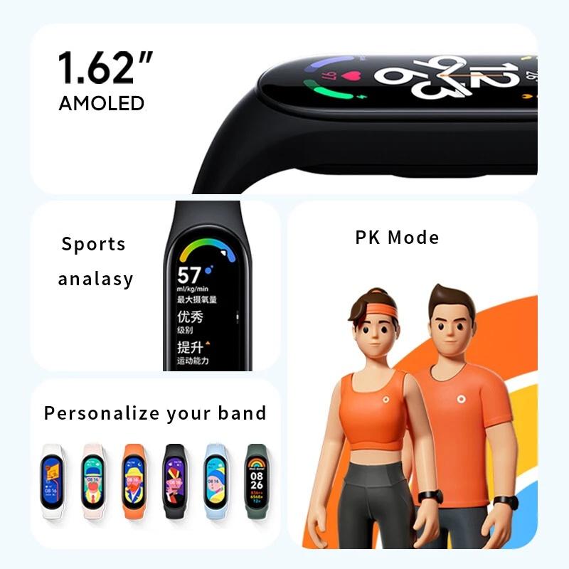 Đồng Hồ Thông Minh YouPin Mi Band 7 1.62" AMOLED Bluetooth 5.2 Với 120 Chế Độ Hỗ Trợ Luyện Tập đồng hồ thông minh-Hàng chính hãng