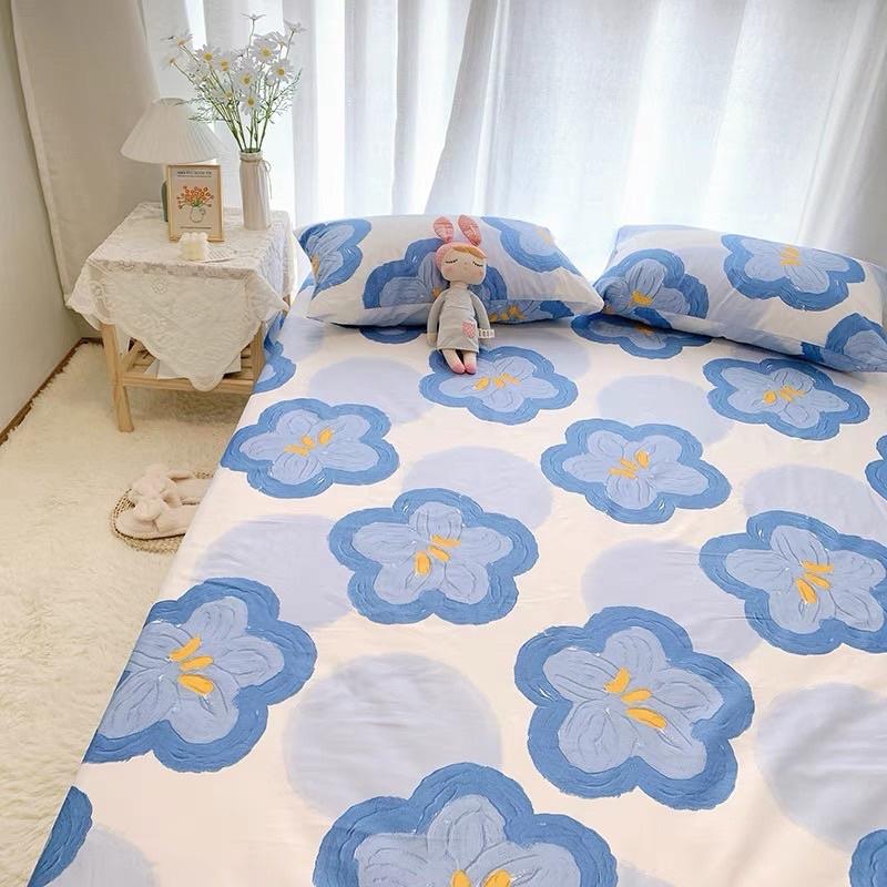 Bộ Chăn Ga Cotton Living 100%cotton Hàng Nhập Khẩu Cao Cấp 3 Món Thoáng Mát Nhiều Mẫu