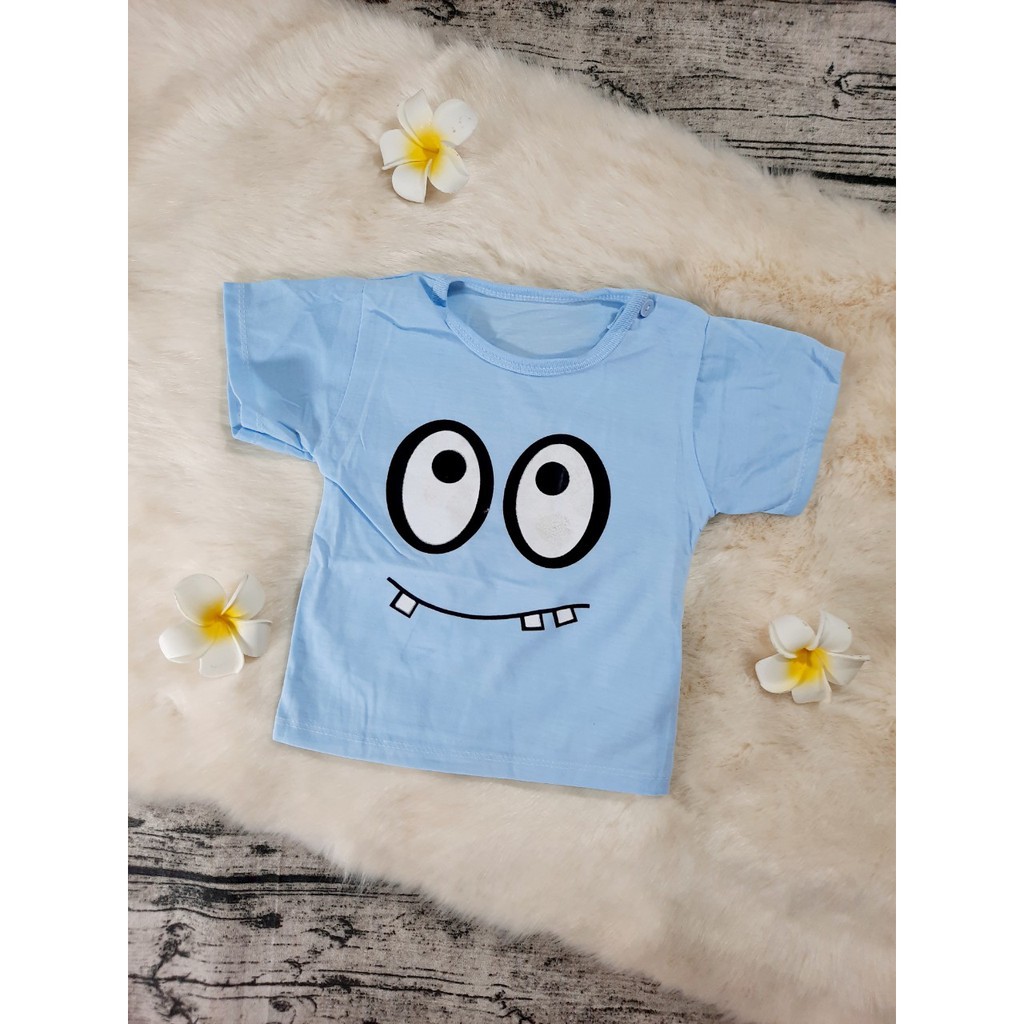 Áo cộc tay chất liệu cotton cho bé trai, bé gái từ 0-15 tháng hàng Việt Nam