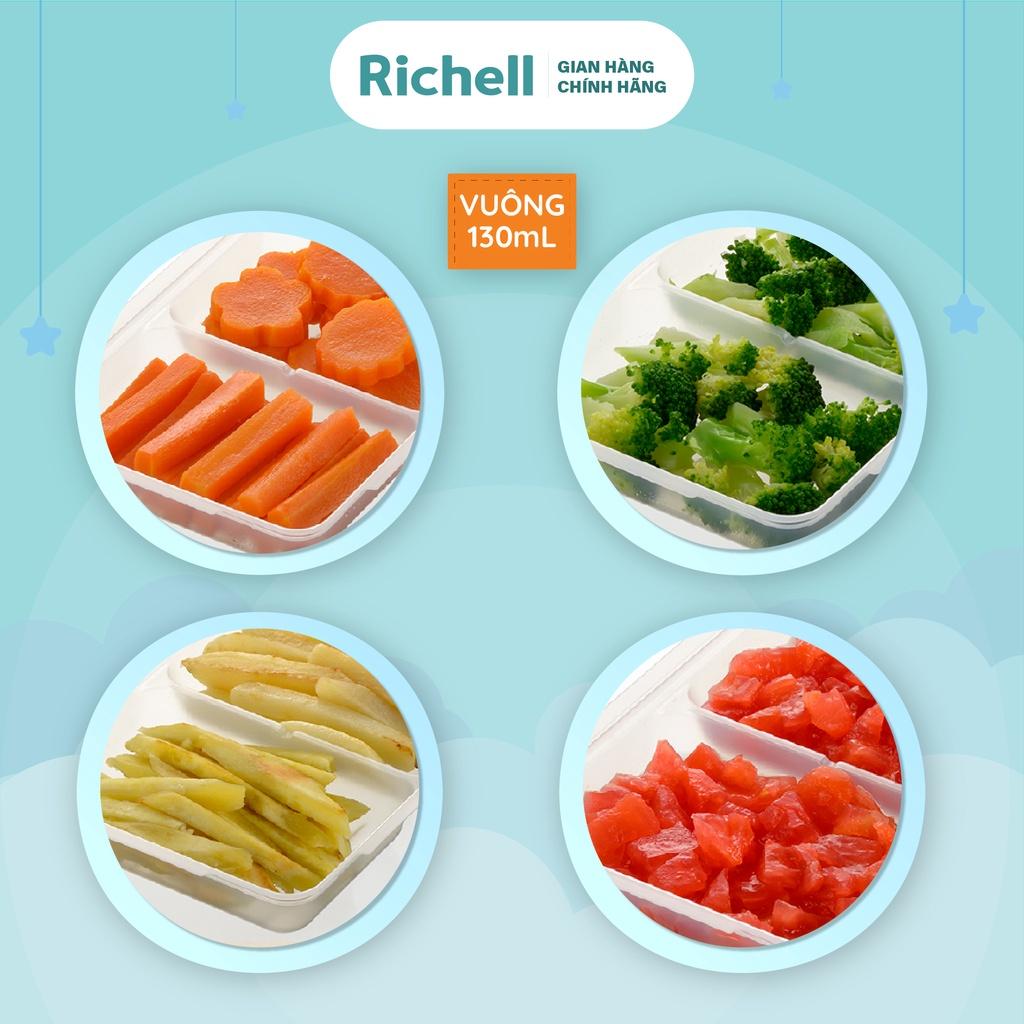 Bộ khay trữ đông thức ăn dặm Richell Nhật Bản có nắp đậy 30-50-80-120ml | Baby